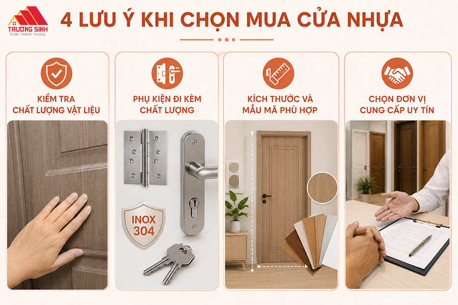 Những lưu ý khi chọn mua cửa nhựa giả gỗ